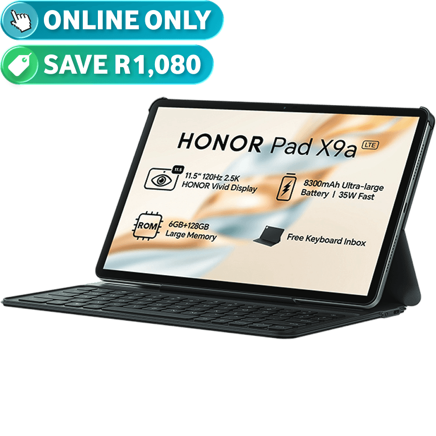 HONOR Pad X9a 128GB 4G with KeyBoard (Top Up) (on contract for 36 months) 
                                            
