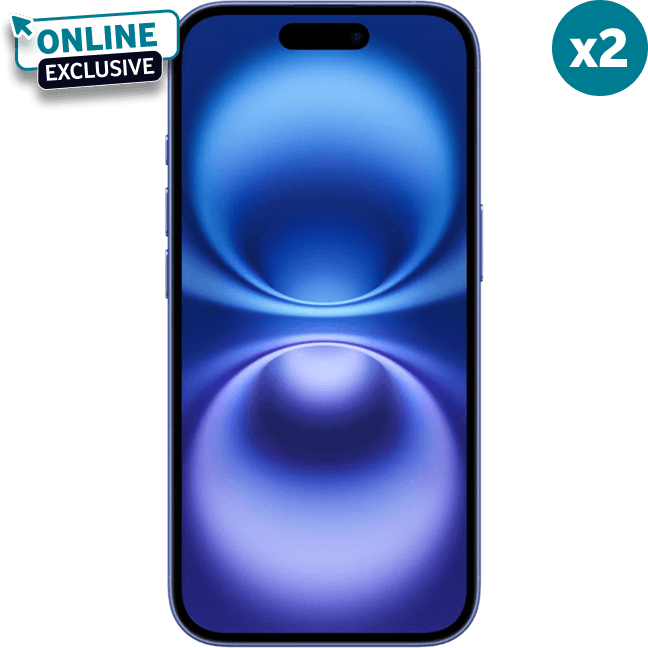 2x Apple iPhone 16 128GB 5G (on contract for 36 months) 
                                            
